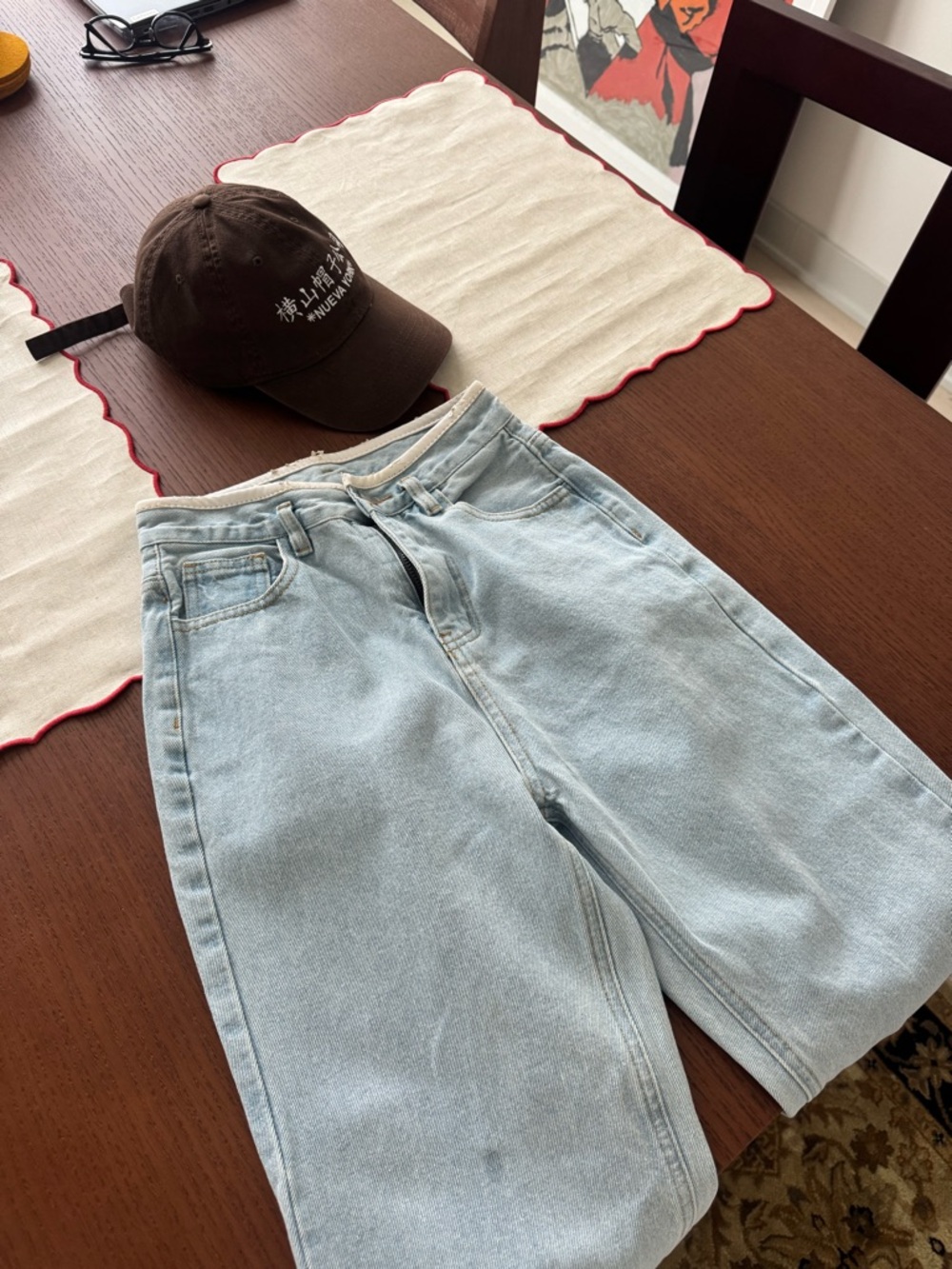 Light Wash High-Waisted Denim Shorts - Light Blue